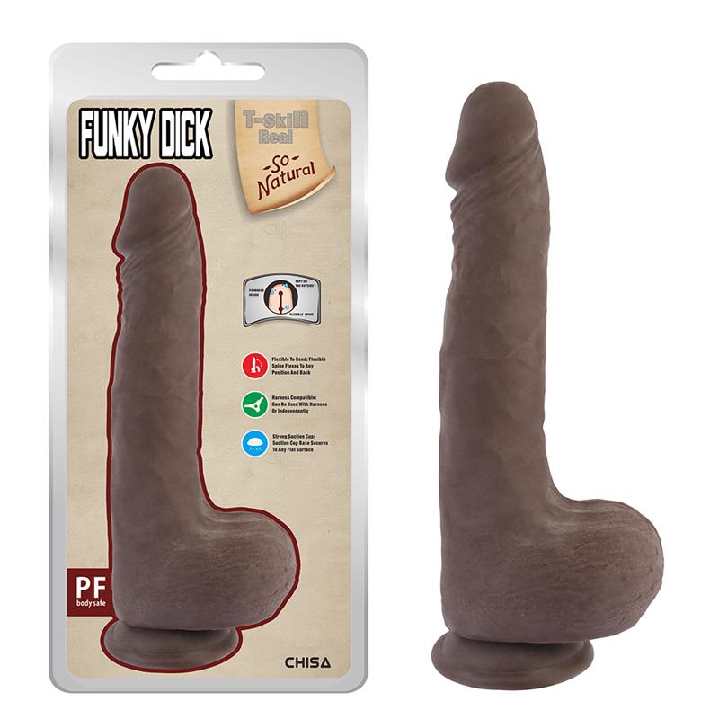 CHISA - FUNKY DICK DILDO DUAL DENSITY MARRÓN 25.5CM
