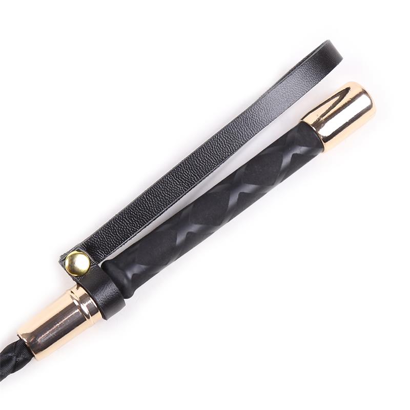 LATETOBED BDSM LINE - FUSTA CLÁSICA NEGRO Y DORADO 30 CM
