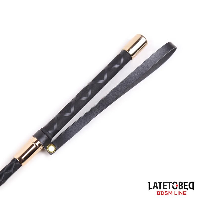 LATETOBED BDSM LINE - FUSTA CLÁSICA NEGRO Y DORADO 55 CM