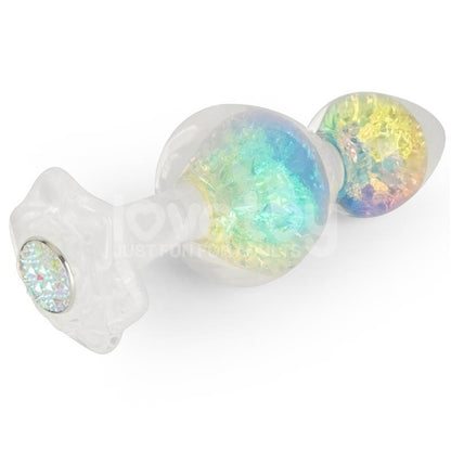 LOVETOY - GEMORIA PLUG ANAL DE SILICONA CON CENTRO DE CRISTAL MULTICOLOR