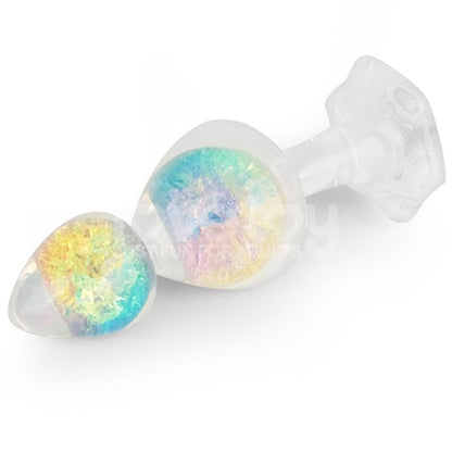 LOVETOY - GEMORIA PLUG ANAL DE SILICONA CON CENTRO DE CRISTAL MULTICOLOR