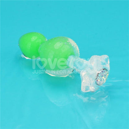 LOVETOY - GEMORIA PLUG ANAL SILICONA BOLA INTERNA ACERO BRILLA EN LA OSCURIDAD