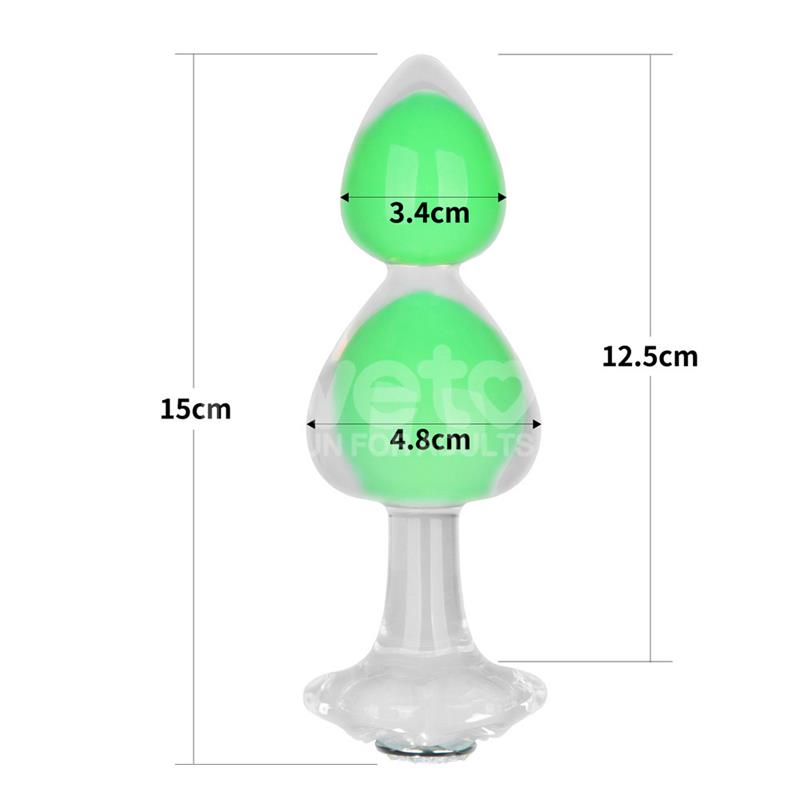 LOVETOY - GEMORIA PLUG ANAL SILICONA BOLA INTERNA ACERO BRILLA EN LA OSCURIDAD