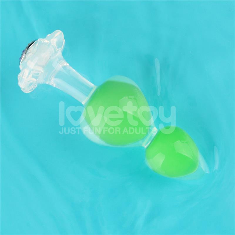 LOVETOY - GEMORIA PLUG ANAL SILICONA BOLA INTERNA ACERO BRILLA EN LA OSCURIDAD