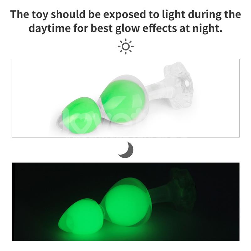 LOVETOY - GEMORIA PLUG ANAL SILICONA BOLA INTERNA ACERO BRILLA EN LA OSCURIDAD