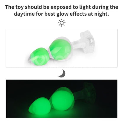 LOVETOY - GEMORIA PLUG ANAL SILICONA BOLA INTERNA ACERO BRILLA EN LA OSCURIDAD