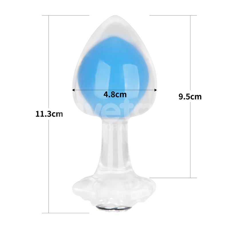 LOVETOY - GEMORIA PLUG ANAL SILICONA BOLA INTERNA ACERO BRILLA EN LA OSCURIDAD