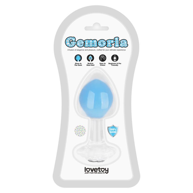LOVETOY - GEMORIA PLUG ANAL SILICONA BOLA INTERNA ACERO BRILLA EN LA OSCURIDAD