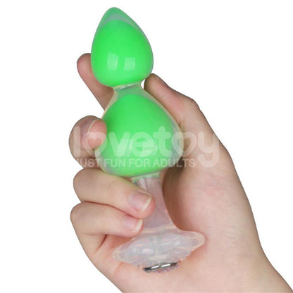 LOVETOY - GEMORIA PLUG ANAL SILICONA BOLA INTERNA ACERO BRILLA EN LA OSCURIDAD