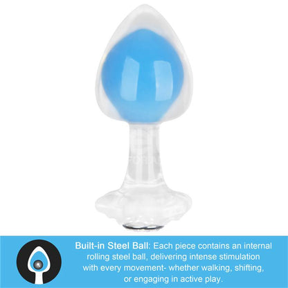 LOVETOY - GEMORIA PLUG ANAL SILICONA BOLA INTERNA ACERO BRILLA EN LA OSCURIDAD