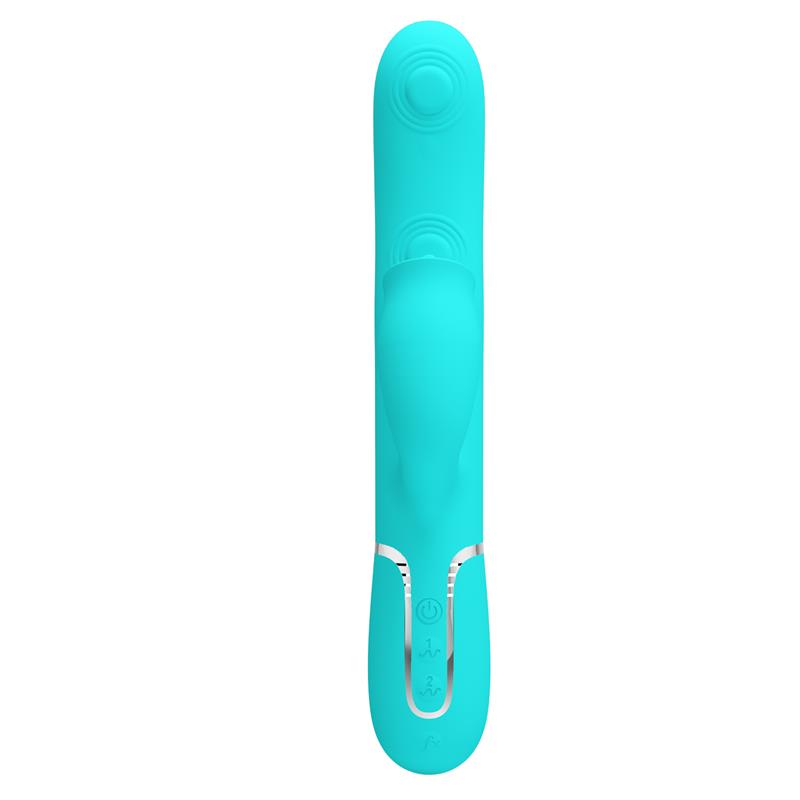 PRETTYLOVE - GIGI VIBRADOR CON LICKING Y THUMPING TURQUESA