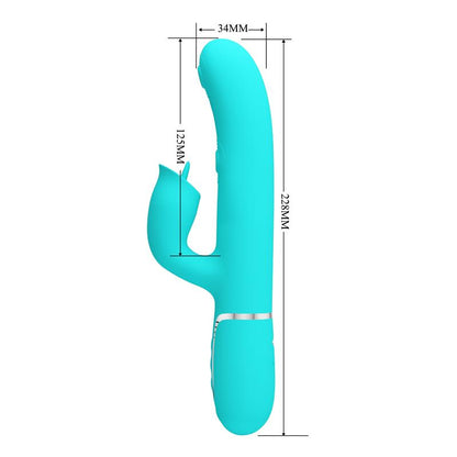 PRETTYLOVE - GIGI VIBRADOR CON LICKING Y THUMPING TURQUESA