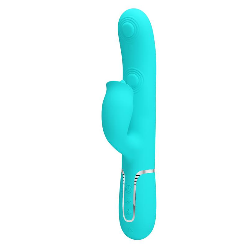 PRETTYLOVE - GIGI VIBRADOR CON LICKING Y THUMPING TURQUESA