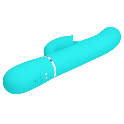 PRETTYLOVE - GIGI VIBRADOR CON LICKING Y THUMPING TURQUESA