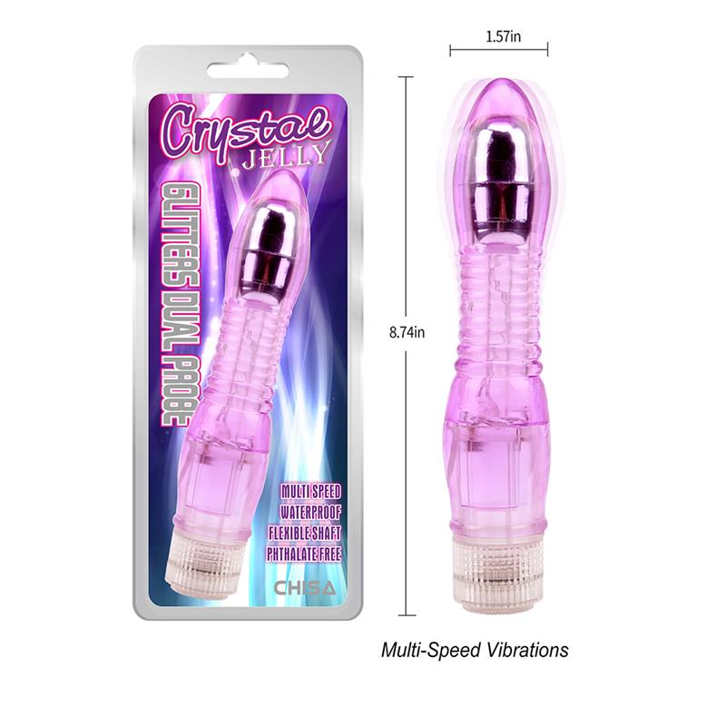CHISA - GLITTERS DUAL PROBE VIBRADOR PURPURA