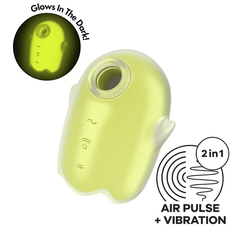 SATISFYER - GLOWING GHOST SUCCIONADOR BRILLA EN LA OSCURIDAD AMARILLO