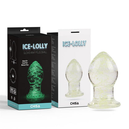 CHISA - GLOWS KINKY PLUG ANAL DE CRISTAL BRILLA EN LA OSCURIDAD 2.5