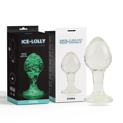 CHISA - GLOWS KINKY PLUG ANAL DE CRISTAL BRILLA EN LA OSCURIDAD 3.8