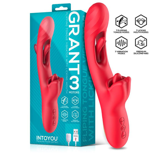 INTENSE - JESSICA VIBRADOR MULTIFUNCIÓN ESTIMULACIÓN CLÍTORIS 24.8 CM ROJO