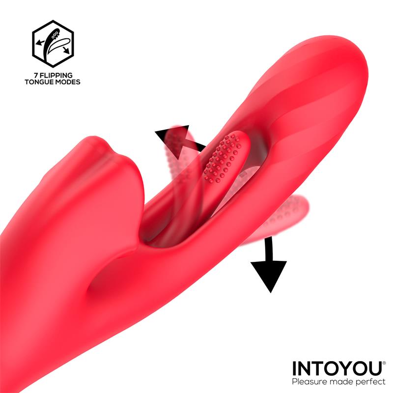 INTENSE - JESSICA VIBRADOR MULTIFUNCIÓN ESTIMULACIÓN CLÍTORIS 24.8 CM ROJO