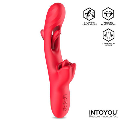 INTENSE - JESSICA VIBRADOR MULTIFUNCIÓN ESTIMULACIÓN CLÍTORIS 24.8 CM ROJO