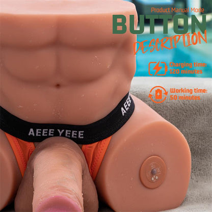 XISE - GRETEL SEMI TORSO CON DILDO DESMONTABLE, THRUSTING Y APP 6 KG