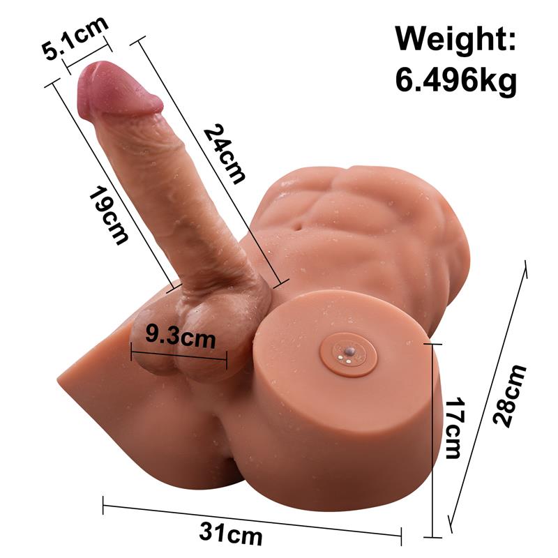 XISE - GRETEL SEMI TORSO CON DILDO DESMONTABLE, THRUSTING Y APP 6 KG