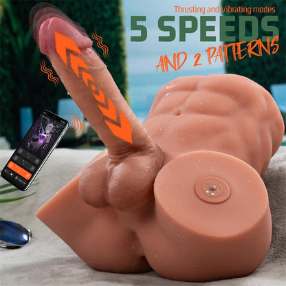XISE - GRETEL SEMI TORSO CON DILDO DESMONTABLE, THRUSTING Y APP 6 KG