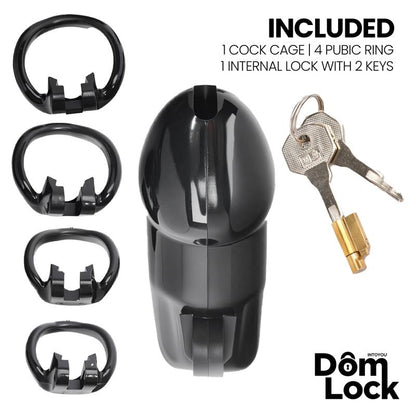 DOMLOCK - GUARD JAULA PARA EL PENE CON CANDADO INTERNO TALLA M