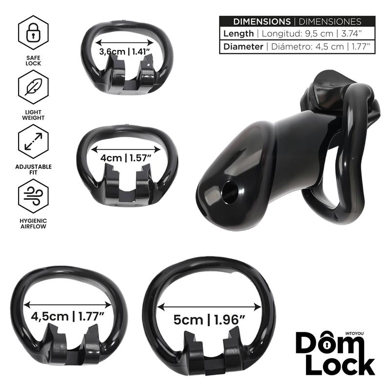 DOMLOCK - GUARD JAULA PARA EL PENE CON CANDADO INTERNO TALLA M