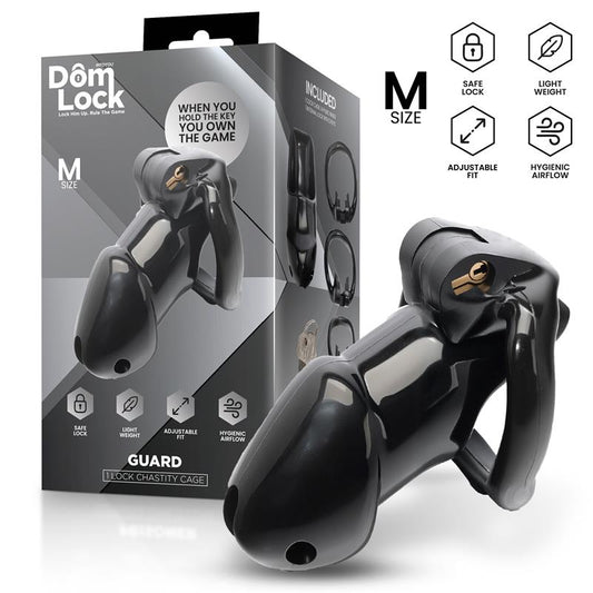 DOMLOCK - GUARD JAULA PARA EL PENE CON CANDADO INTERNO TALLA M