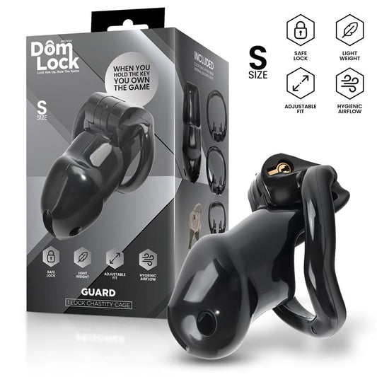 DOMLOCK - GUARD JAULA PARA EL PENE CON CANDADO INTERNO TALLA S