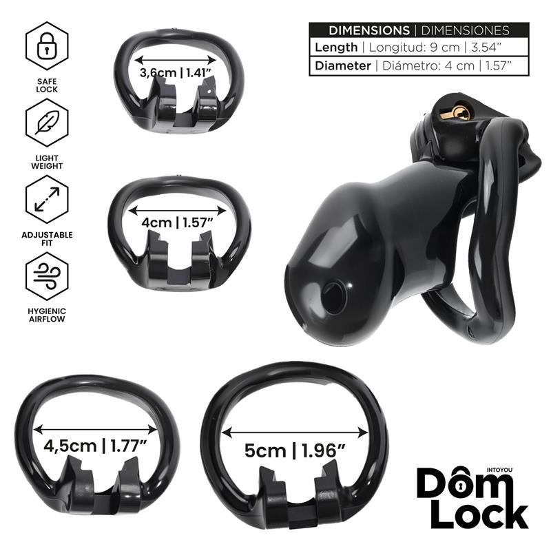 DOMLOCK - GUARD JAULA PARA EL PENE CON CANDADO INTERNO TALLA S