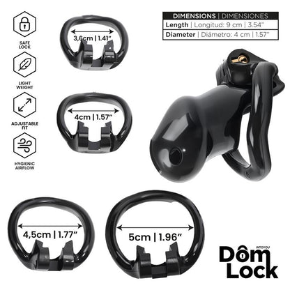 DOMLOCK - GUARD JAULA PARA EL PENE CON CANDADO INTERNO TALLA S