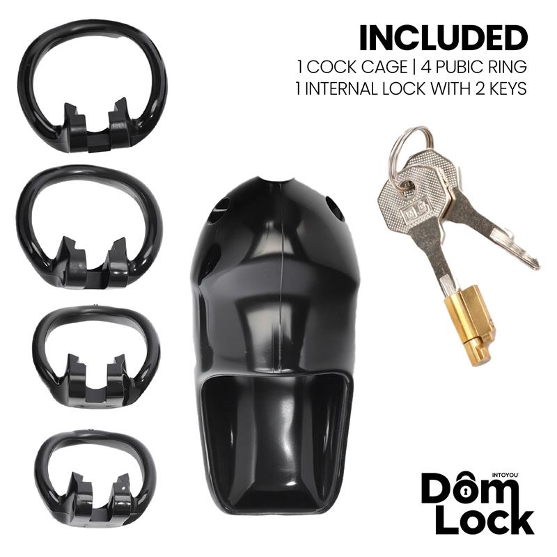 DOMLOCK - GUARD JAULA PARA EL PENE CON CANDADO INTERNO TALLA S