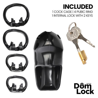 DOMLOCK - GUARD JAULA PARA EL PENE CON CANDADO INTERNO TALLA S