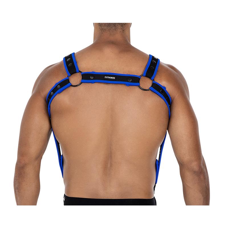 CUT4MEN - H4RNESS05 ARNÉS DE PECHO NEON AZUL ELÉCTRICO TALLA ÚNICA