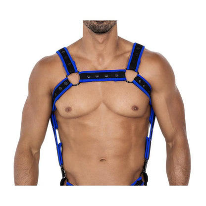 CUT4MEN - H4RNESS05 ARNÉS DE PECHO NEON AZUL ELÉCTRICO TALLA ÚNICA
