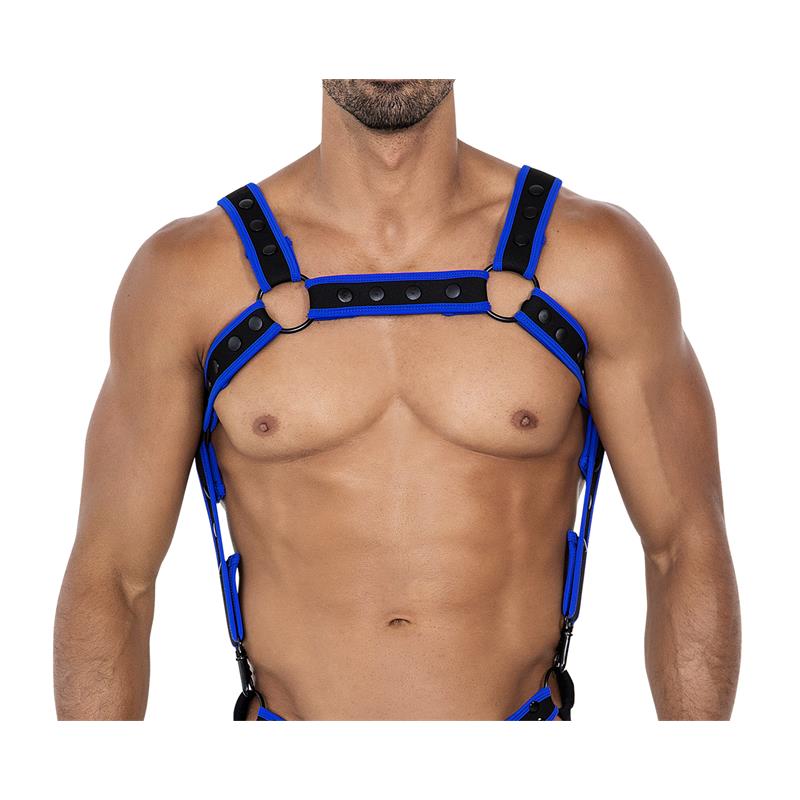 CUT4MEN - H4RNESS05 ARNÉS DE PECHO NEON AZUL ELÉCTRICO TALLA ÚNICA