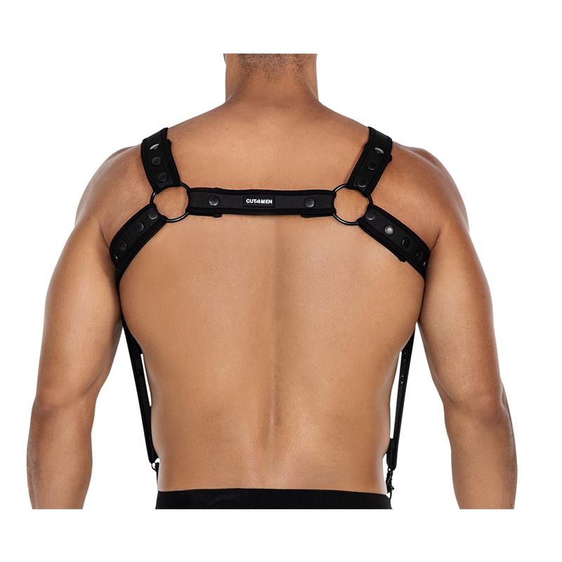 CUT4MEN - H4RNESS05 ARNÉS DE PECHO NEON NEGRO TALLA ÚNICA