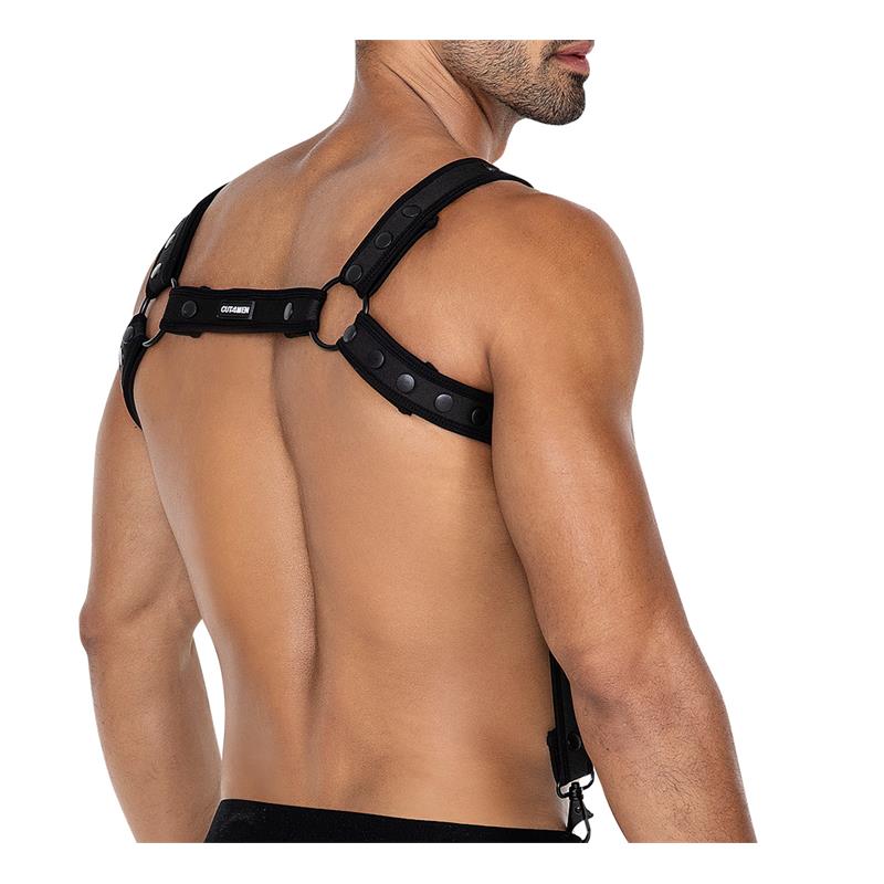 CUT4MEN - H4RNESS05 ARNÉS DE PECHO NEON NEGRO TALLA ÚNICA