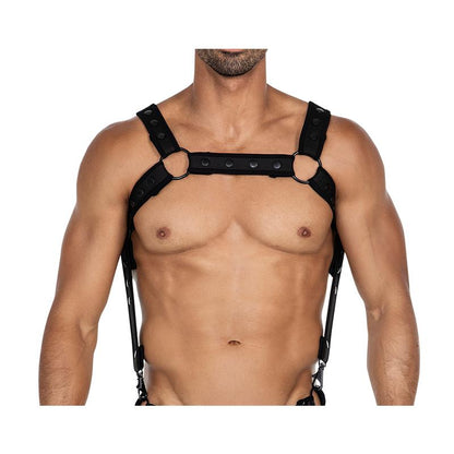 CUT4MEN - H4RNESS05 ARNÉS DE PECHO NEON NEGRO TALLA ÚNICA