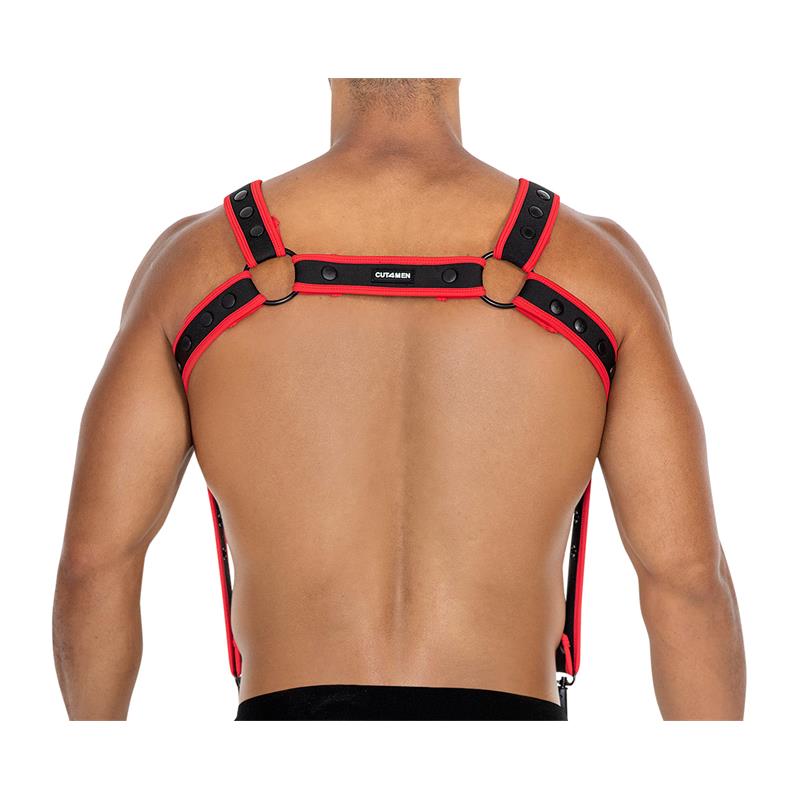 CUT4MEN - H4RNESS05 ARNÉS DE PECHO NEON ROJO TALLA ÚNICA