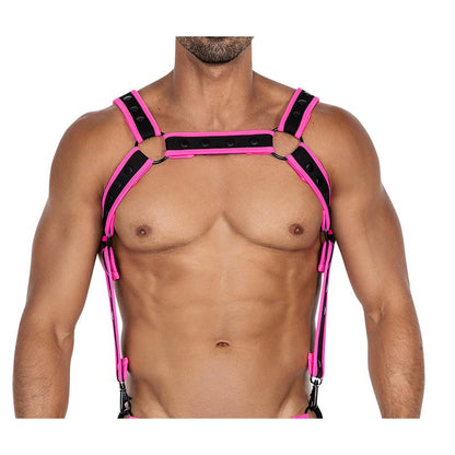 CUT4MEN - H4RNESS05 ARNÉS DE PECHO NEON ROSA TALLA ÚNICA