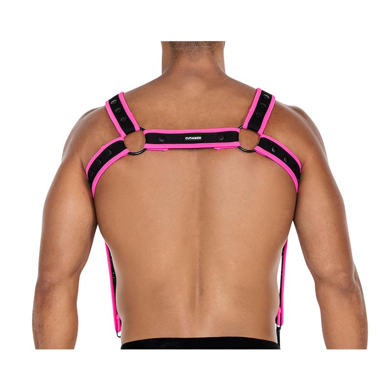 CUT4MEN - H4RNESS05 ARNÉS DE PECHO NEON ROSA TALLA ÚNICA
