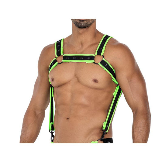 CUT4MEN - H4RNESS05 ARNÉS DE PECHO NEON VERDE TALLA ÚNICA