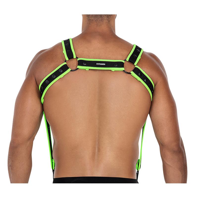 CUT4MEN - H4RNESS05 ARNÉS DE PECHO NEON VERDE TALLA ÚNICA