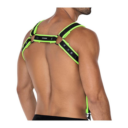 CUT4MEN - H4RNESS05 ARNÉS DE PECHO NEON VERDE TALLA ÚNICA