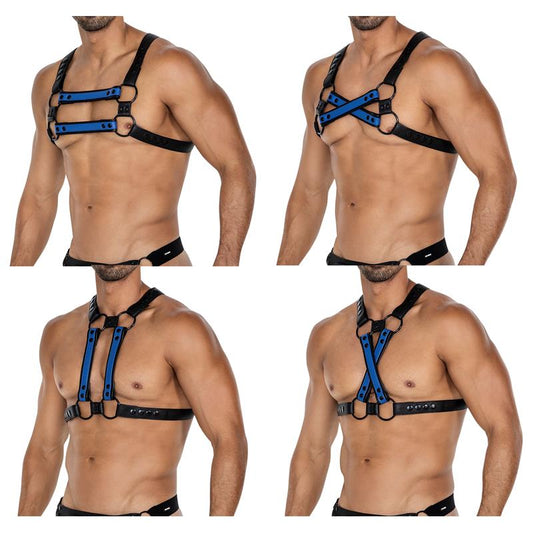 CUT4MEN - H4RNESS06 ARNÉS DE PECHO 4WAY AZUL TALLA ÚNICA