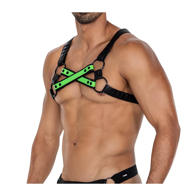 CUT4MEN - H4RNESS06 ARNÉS DE PECHO 4WAY VERDE TALLA ÚNICA